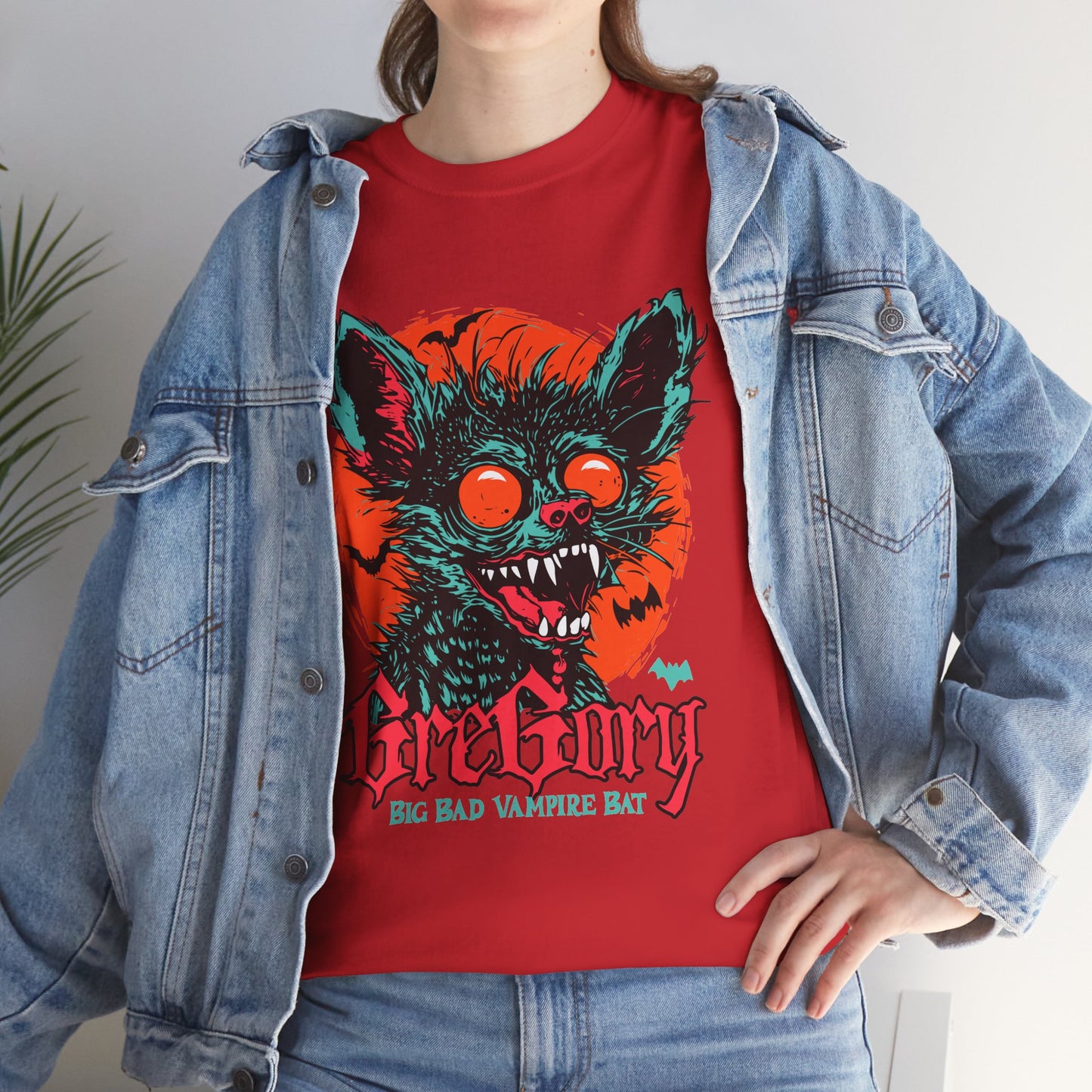 Vampire Bat Graphic T-Shirt, Gregory Halloween Horror Tee, Retro Monster Streetwear Shirt, Spooky Season Gift