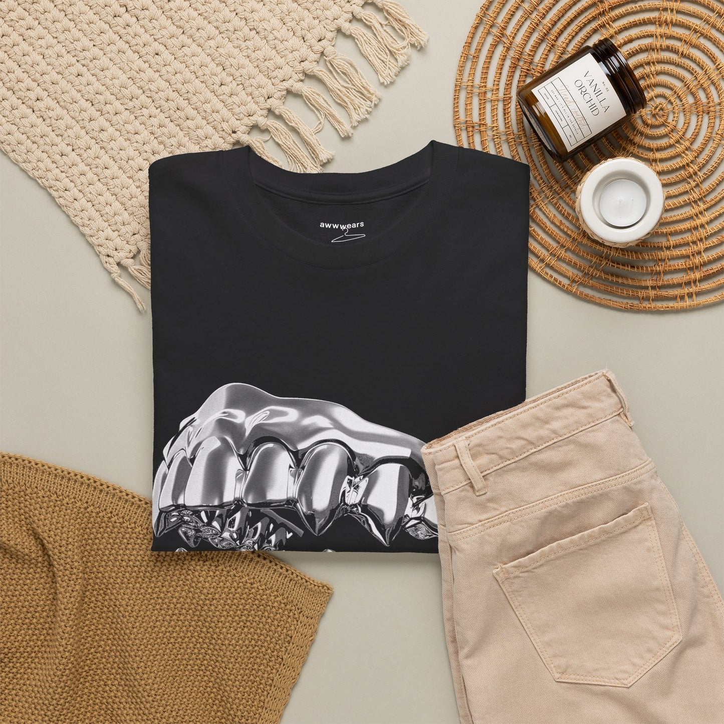 Grillz Chrome Teeth T-Shirt, Silver Grill Graphic Tee, Streetwear Hip Hop Shirt, Understanding Aesthetic Gift