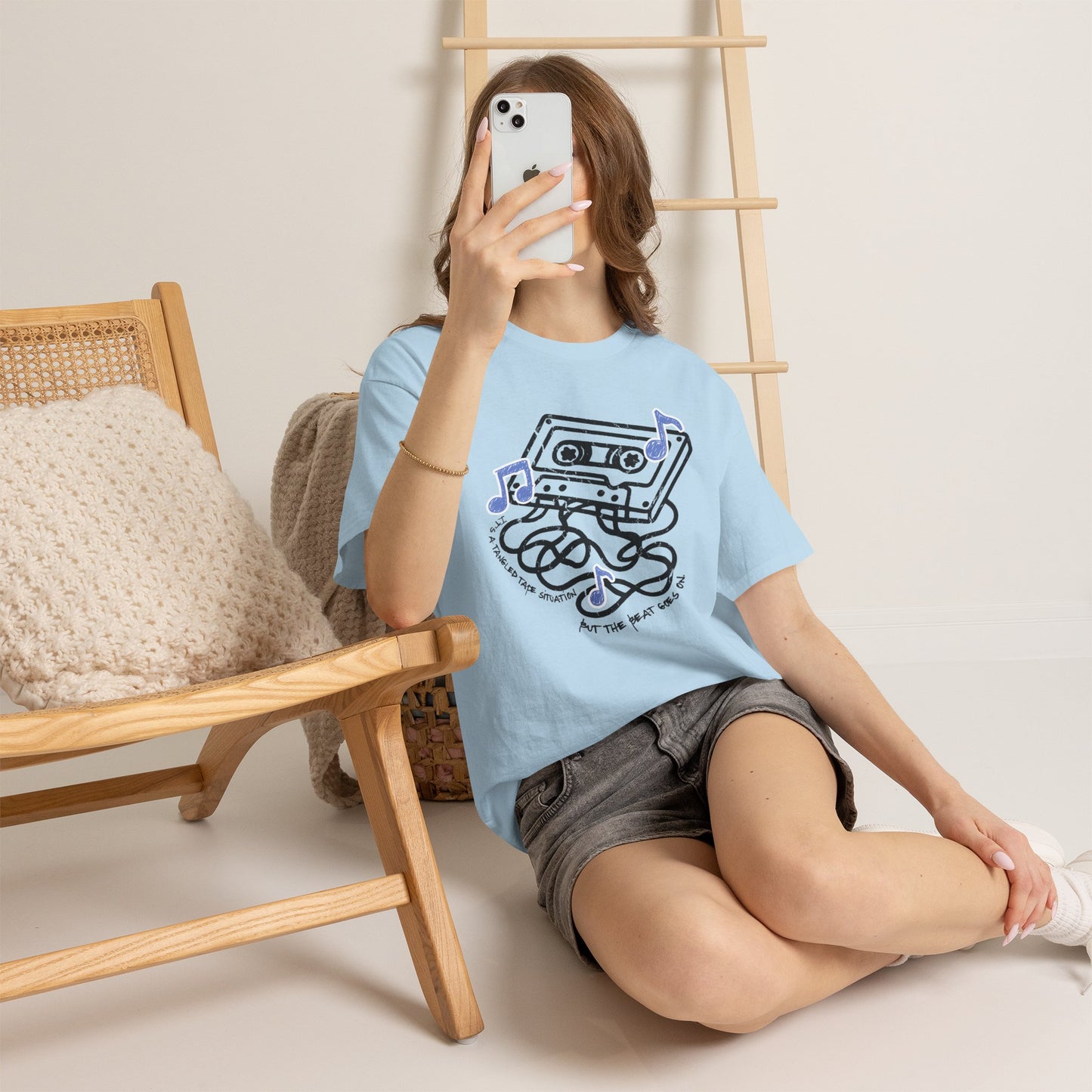 Tangled Tape Situation T-Shirt, Retro Cassette Graphic Tee, 90s Music Streetwear Shirt, Nostalgic Aesthetic Gift