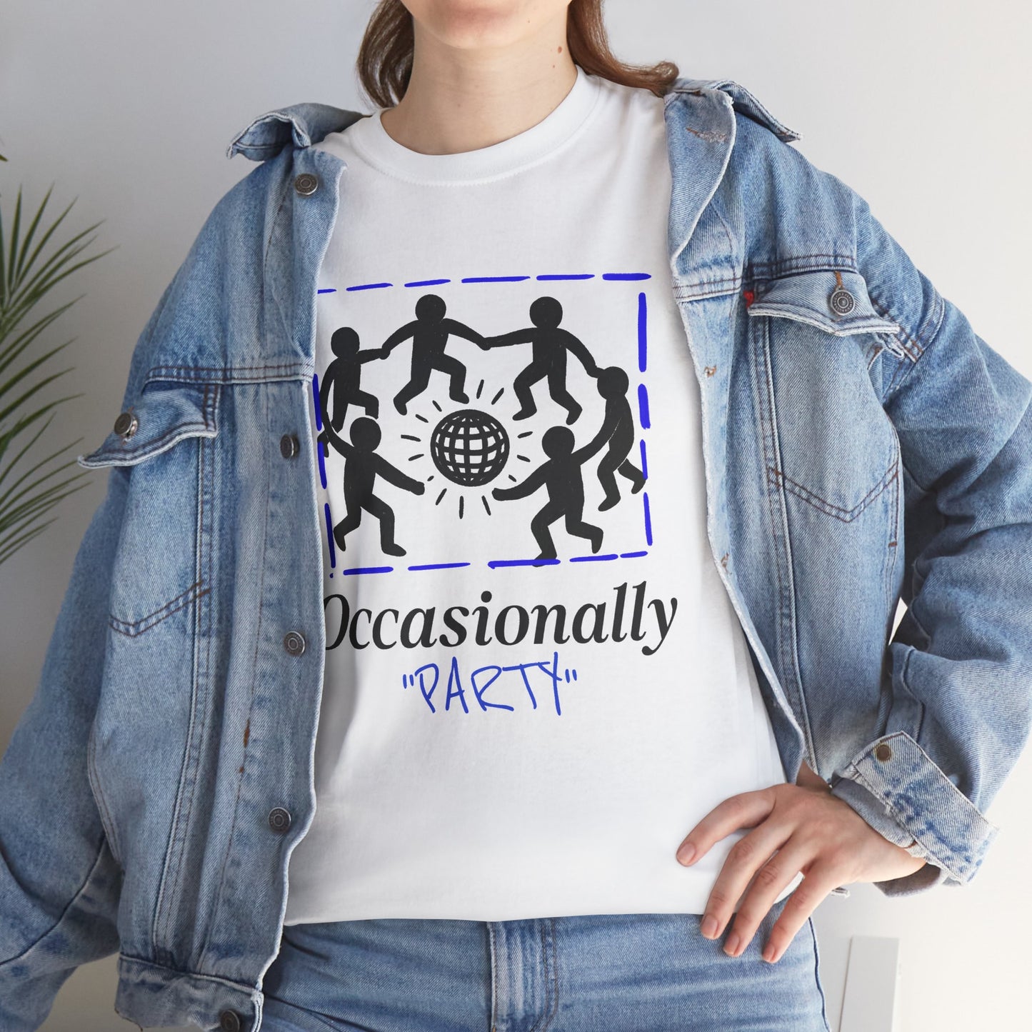 Occasionally Party Graphic T-Shirt Tee, Funny Sarcastic Dancing Shirt, Introvert Statement Top, Gildan 5000 Sarcastic Gift Tee