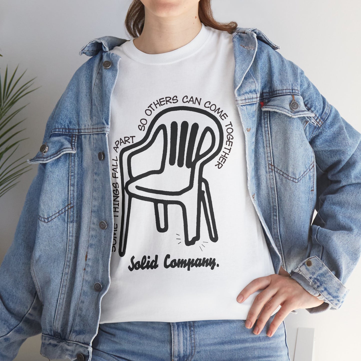 Solid Company T-Shirt, Broken Chair Quote Graphic Tee, Hand Drawn Streetwear Shirt, Motivational Aesthetic Gift