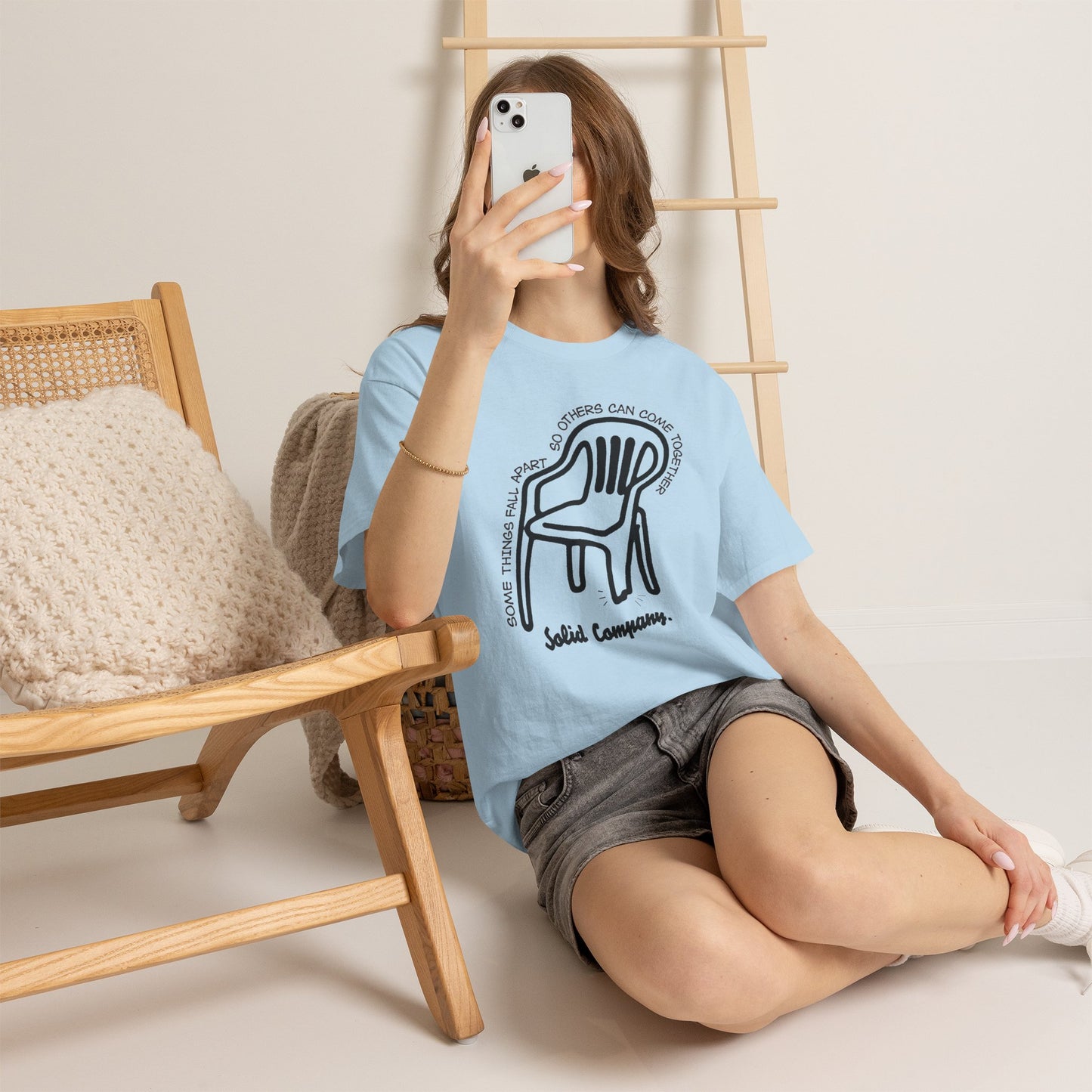 Solid Company T-Shirt, Broken Chair Quote Graphic Tee, Hand Drawn Streetwear Shirt, Motivational Aesthetic Gift