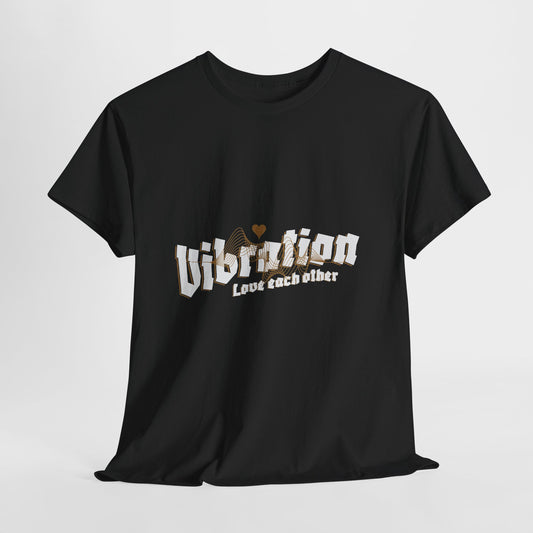 Vibration Love Each Other Graphic T-Shirt Tee, Retro Heart Statement Shirt, Trendy Wavy Top, Gildan 5000 Positive Vibes Gift Tee