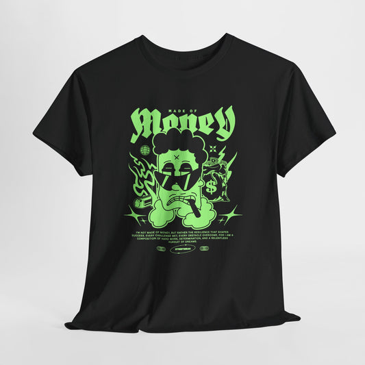 Made Of Money T-Shirt, Y2K Cartoon Character Graphic Tee, Neon Green Streetwear Shirt, Hustle Aesthetic Gift