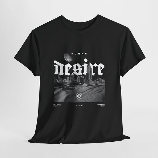 Gothic Cityscape T-Shirt | Moon Night Graphic Tee for Human Desire
