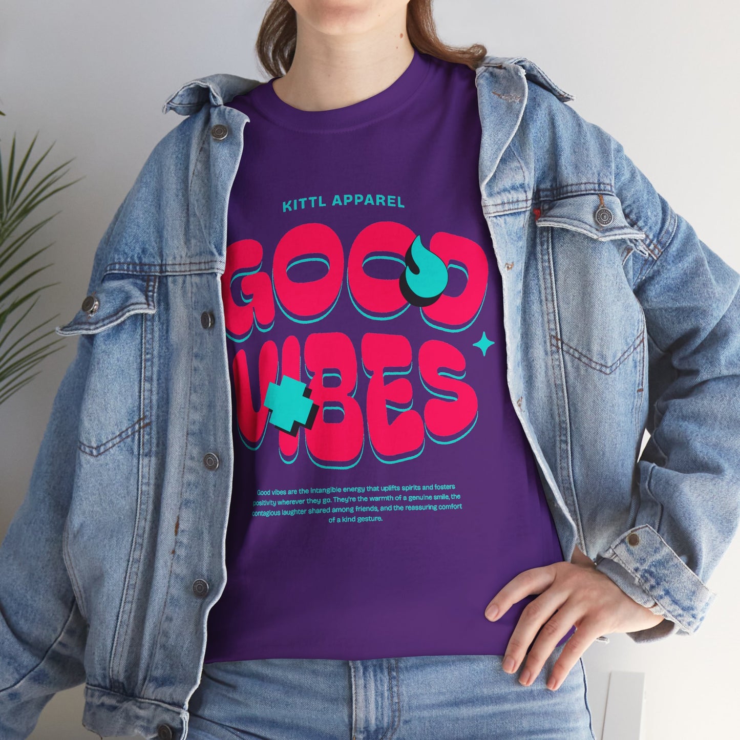Good Vibes Only Graffiti Graphic T-Shirt Tee, Bold Streetwear Bubble Shirt, Trendy Urban Statement Top, Gildan 5000 Vibes Gift Tee