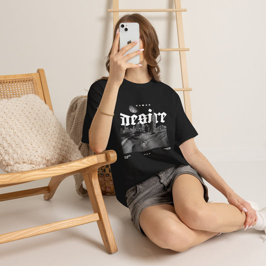 Gothic Cityscape T-Shirt | Moon Night Graphic Tee for Human Desire