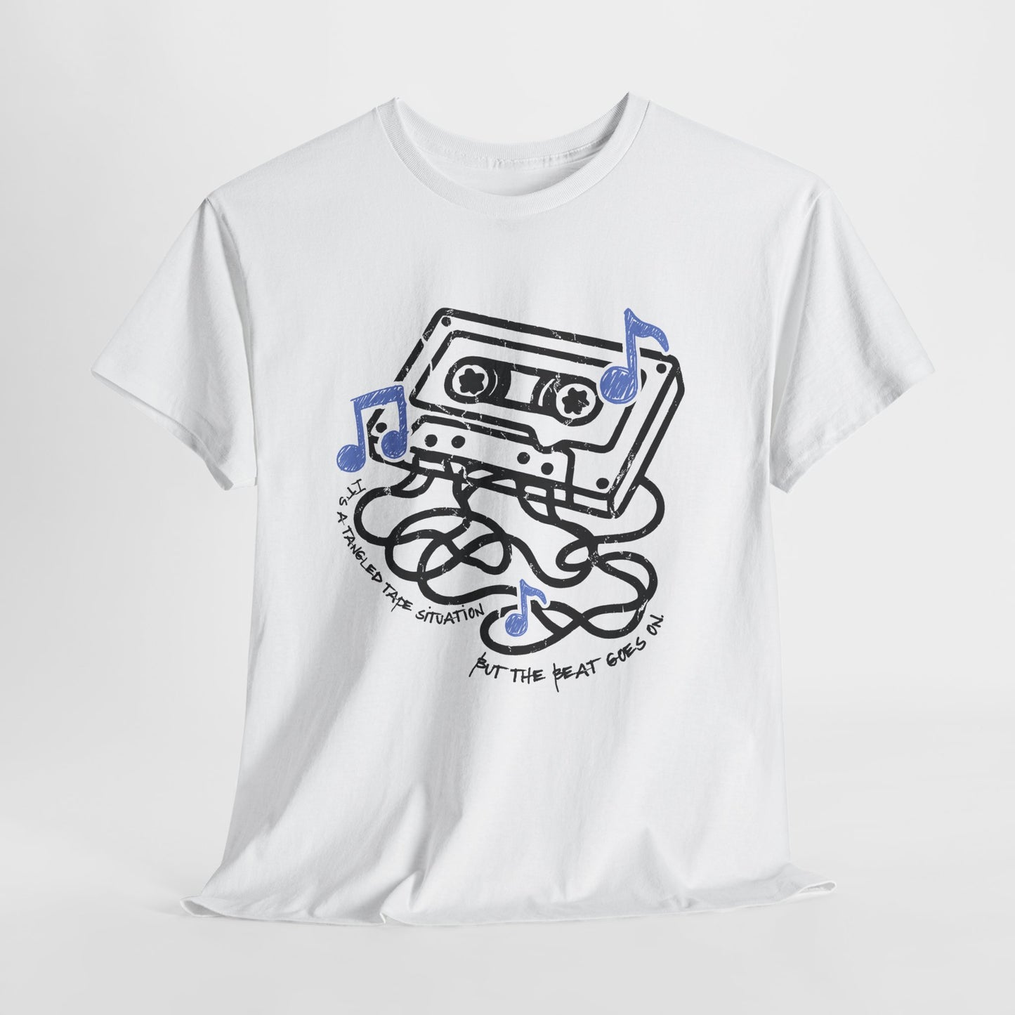 Tangled Tape Situation T-Shirt, Retro Cassette Graphic Tee, 90s Music Streetwear Shirt, Nostalgic Aesthetic Gift