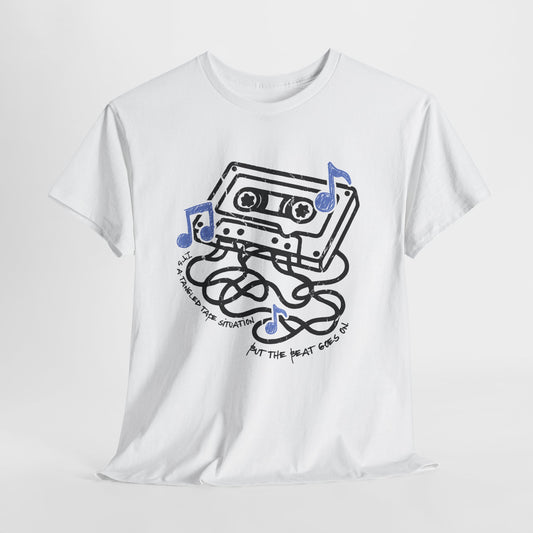 Tangled Tape Situation T-Shirt, Retro Cassette Graphic Tee, 90s Music Streetwear Shirt, Nostalgic Aesthetic Gift