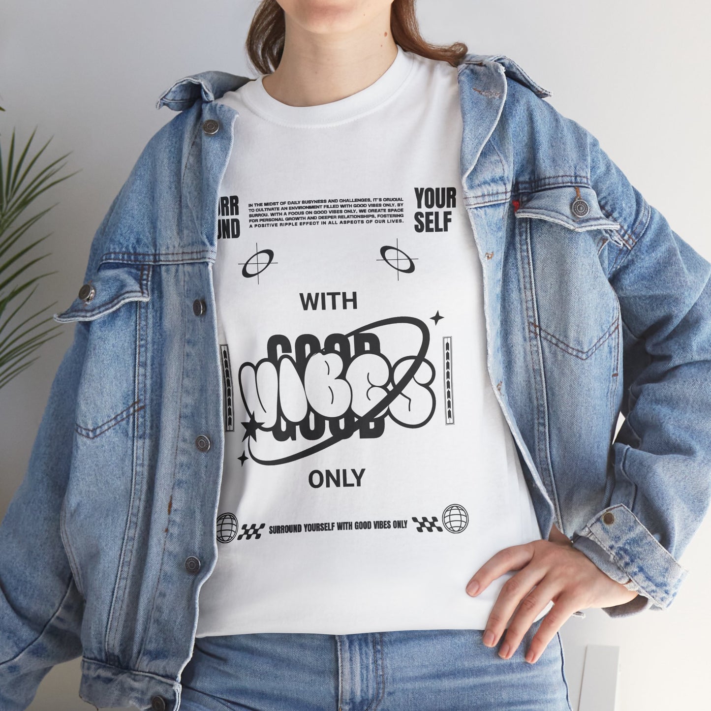 Good Vibes Bubble Letter Graphic T-Shirt Tee, Retro Bold Pop Art Shirt, Trendy Positive Statement Top, Gildan 5000 Good Vibes Gift Tee
