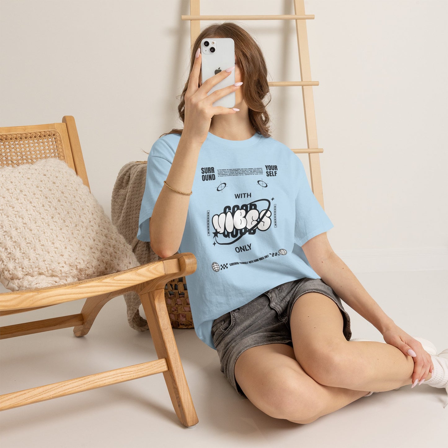 Good Vibes Bubble Letter Graphic T-Shirt Tee, Retro Bold Pop Art Shirt, Trendy Positive Statement Top, Gildan 5000 Good Vibes Gift Tee