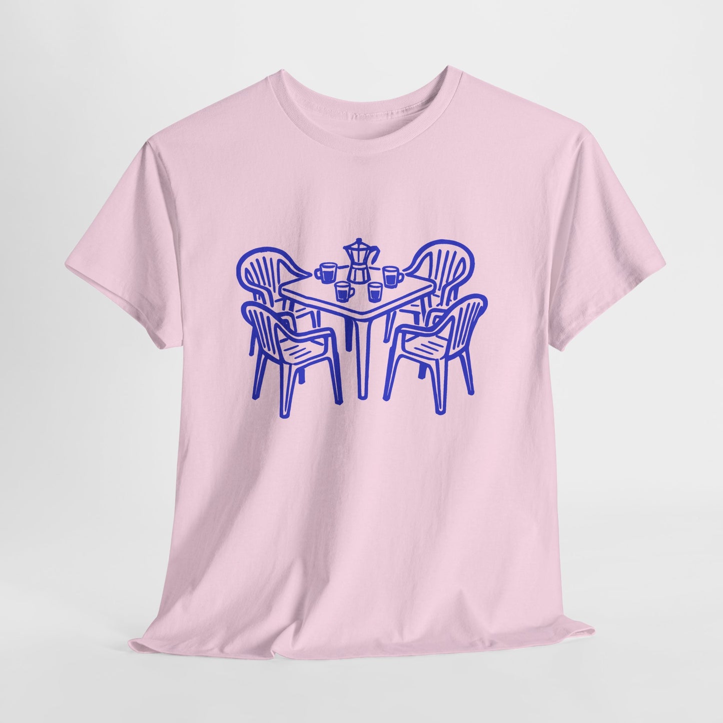 Coffee Table Line Art Graphic T-Shirt Tee, Retro Hand Drawn Shirt, Cozy Cafe Statement Top, Gildan 5000 Coffee Gift Tee