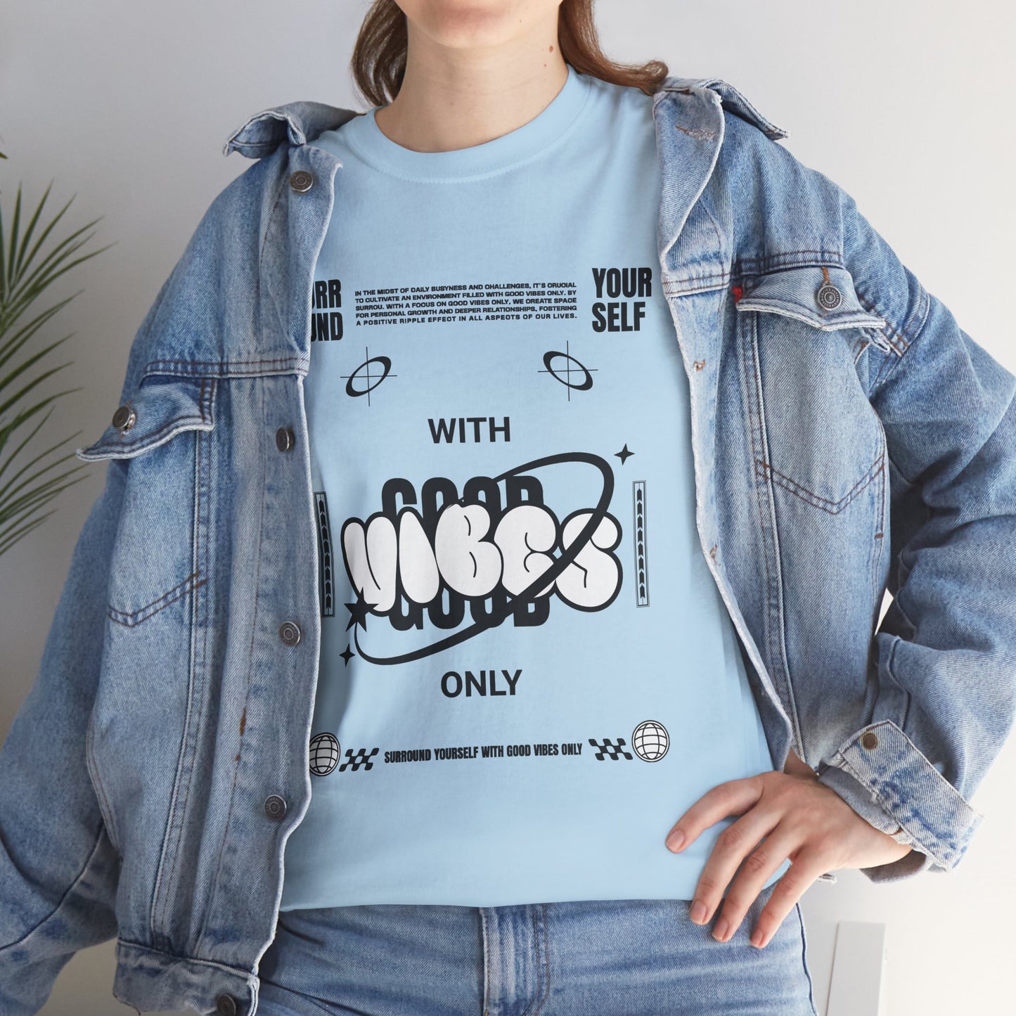 Good Vibes Bubble Letter Graphic T-Shirt Tee, Retro Bold Pop Art Shirt, Trendy Positive Statement Top, Gildan 5000 Good Vibes Gift Tee