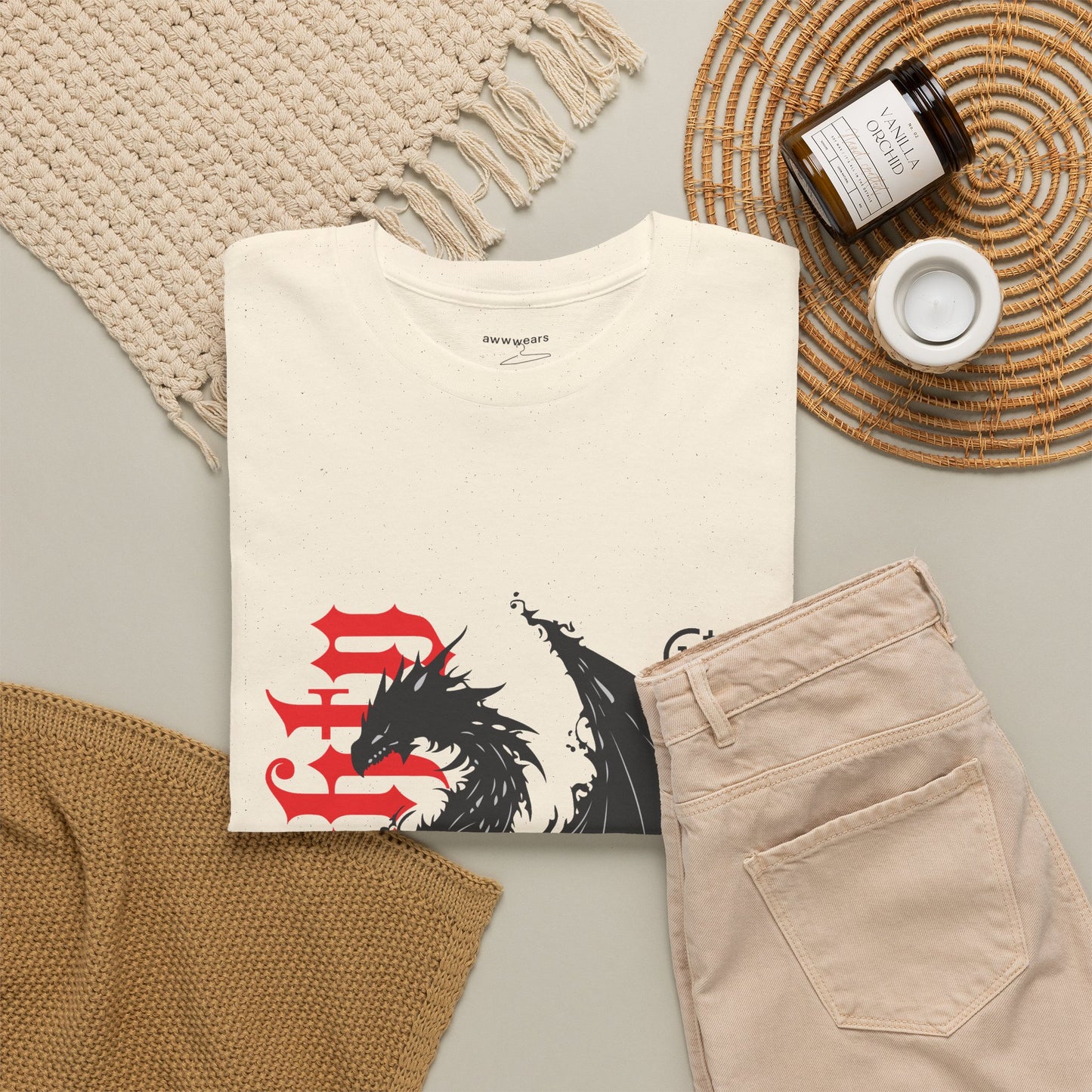 Grown Dragon T-Shirt, Gothic Fantasy Graphic Tee, Botanical Blackletter Streetwear Shirt, Dark Academia Aesthetic Gift for Halloween