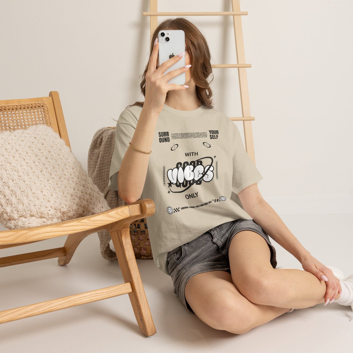 Good Vibes Bubble Letter Graphic T-Shirt Tee, Retro Bold Pop Art Shirt, Trendy Positive Statement Top, Gildan 5000 Good Vibes Gift Tee
