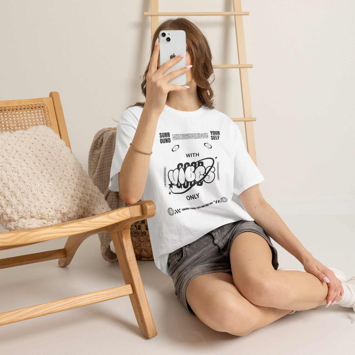 Good Vibes Bubble Letter Graphic T-Shirt Tee, Retro Bold Pop Art Shirt, Trendy Positive Statement Top, Gildan 5000 Good Vibes Gift Tee