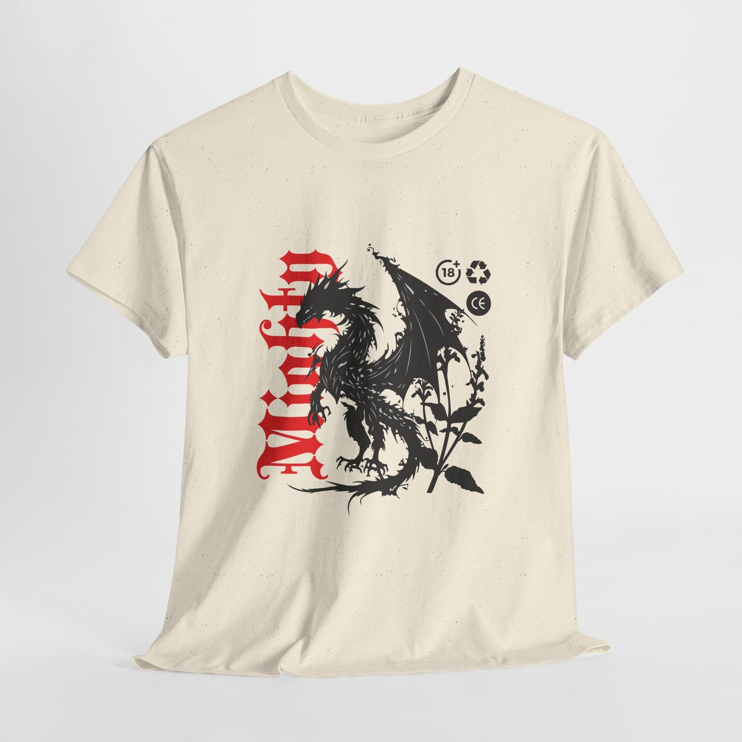 Grown Dragon T-Shirt, Gothic Fantasy Graphic Tee, Botanical Blackletter Streetwear Shirt, Dark Academia Aesthetic Gift for Halloween