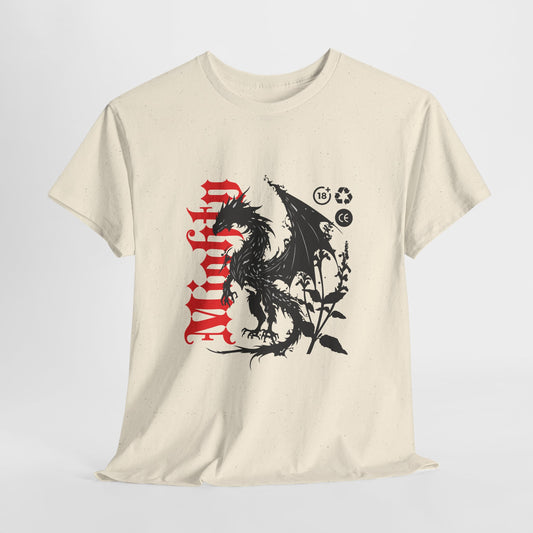 Grown Dragon T-Shirt, Gothic Fantasy Graphic Tee, Botanical Blackletter Streetwear Shirt, Dark Academia Aesthetic Gift for Halloween