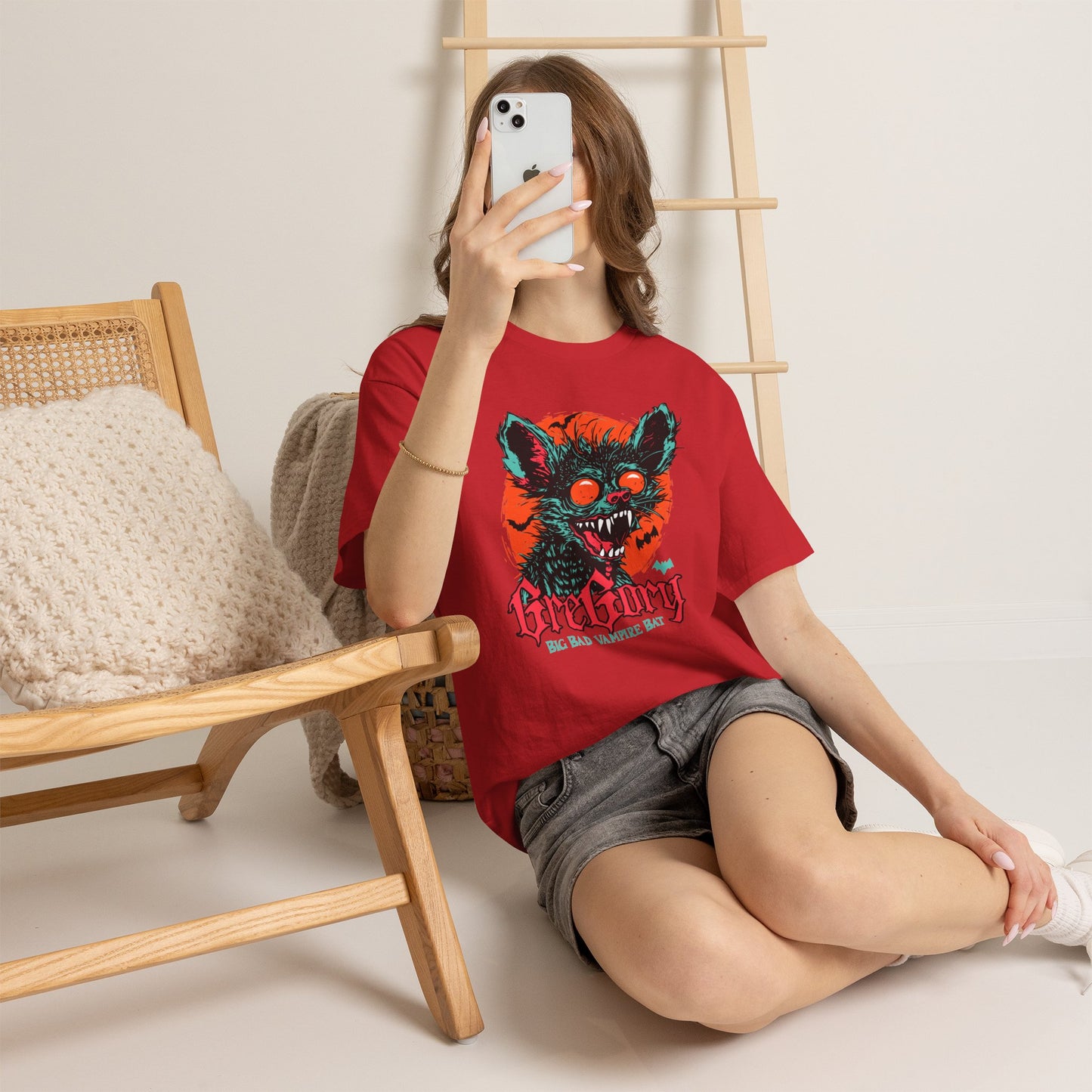 Vampire Bat Graphic T-Shirt, Gregory Halloween Horror Tee, Retro Monster Streetwear Shirt, Spooky Season Gift