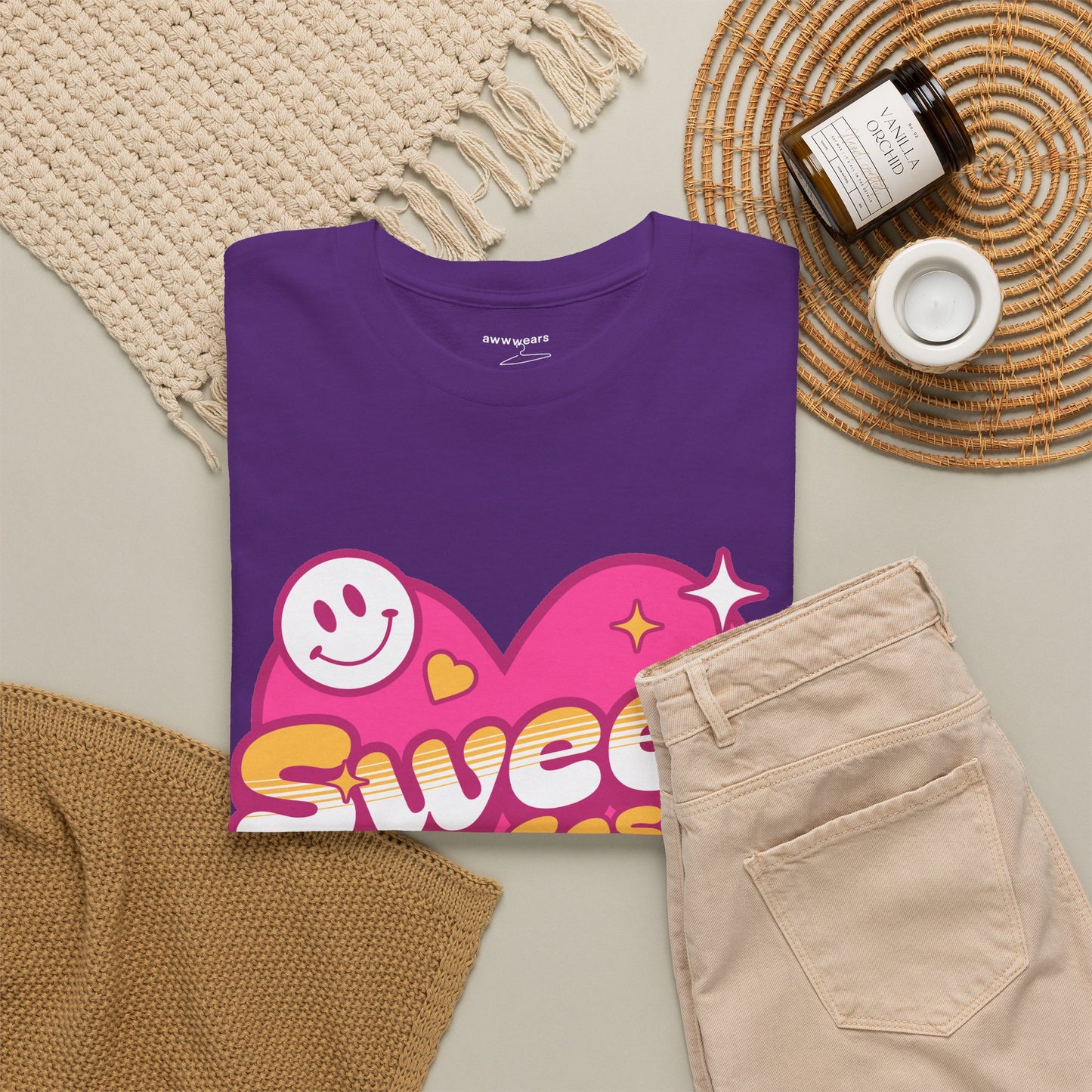 Sweet And Sassy Graphic T-Shirt Tee, Retro Groovy Heart Shirt, Trendy Smiley Statement Top, Gildan 5000 Valentine Gift Tee
