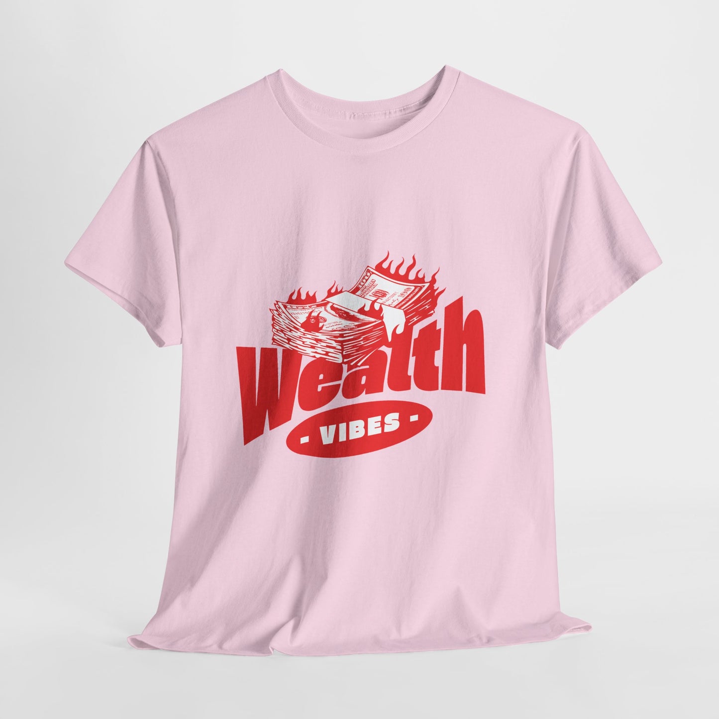 Wealth Vibes Graphic T-Shirt Tee, Bold Money Stack Streetwear Shirt, Hustle Statement Top, Gildan 5000 Money Gift Tee