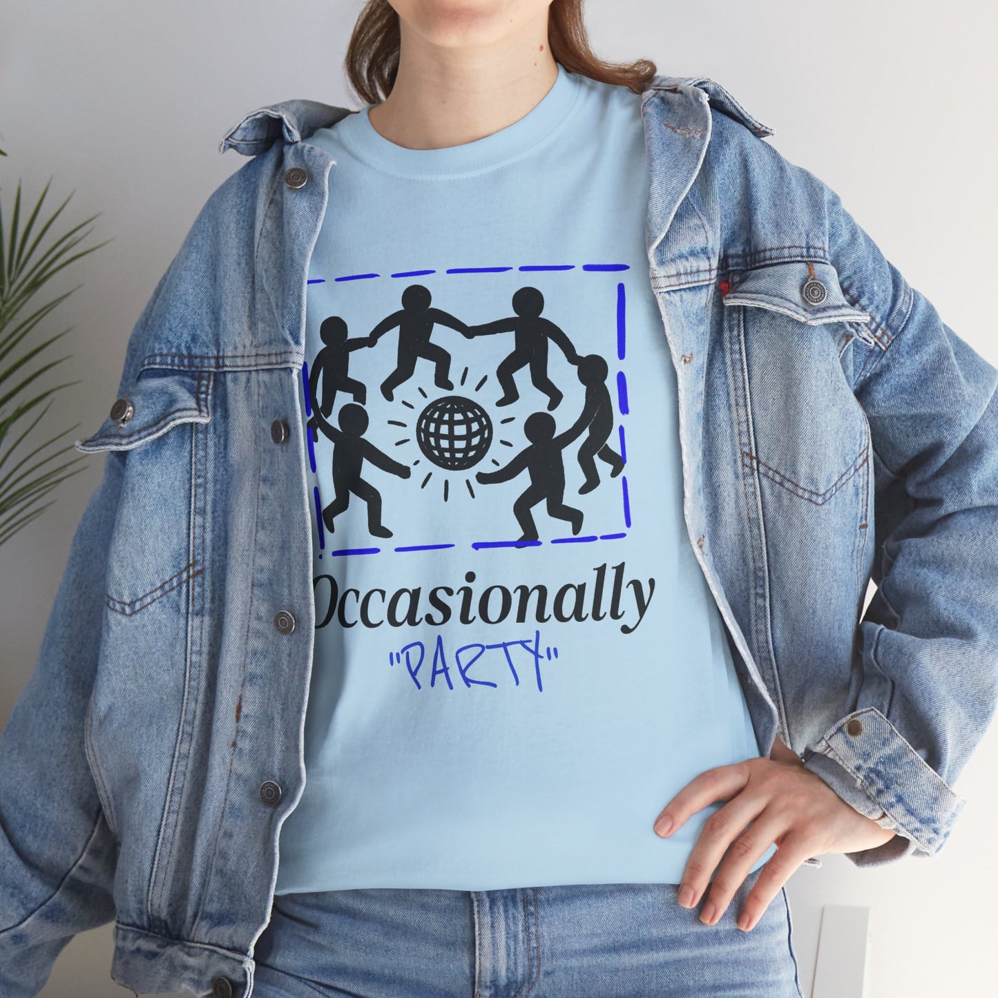 Occasionally Party Graphic T-Shirt Tee, Funny Sarcastic Dancing Shirt, Introvert Statement Top, Gildan 5000 Sarcastic Gift Tee