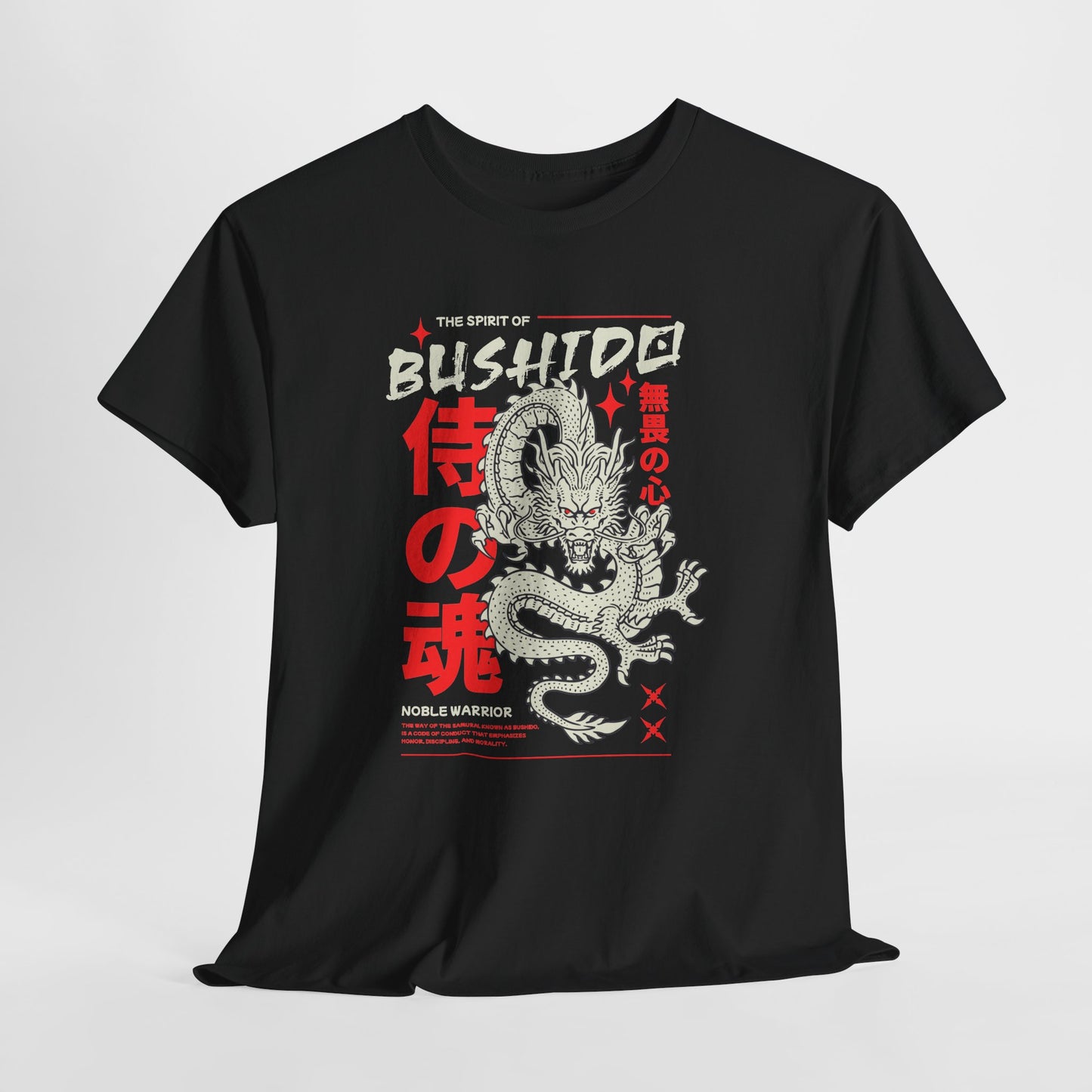 Samurai Spirit T-Shirt, Bushido Dragon Graphic Tee, Japanese Streetwear Shirt, Irezumi Aesthetic Gift