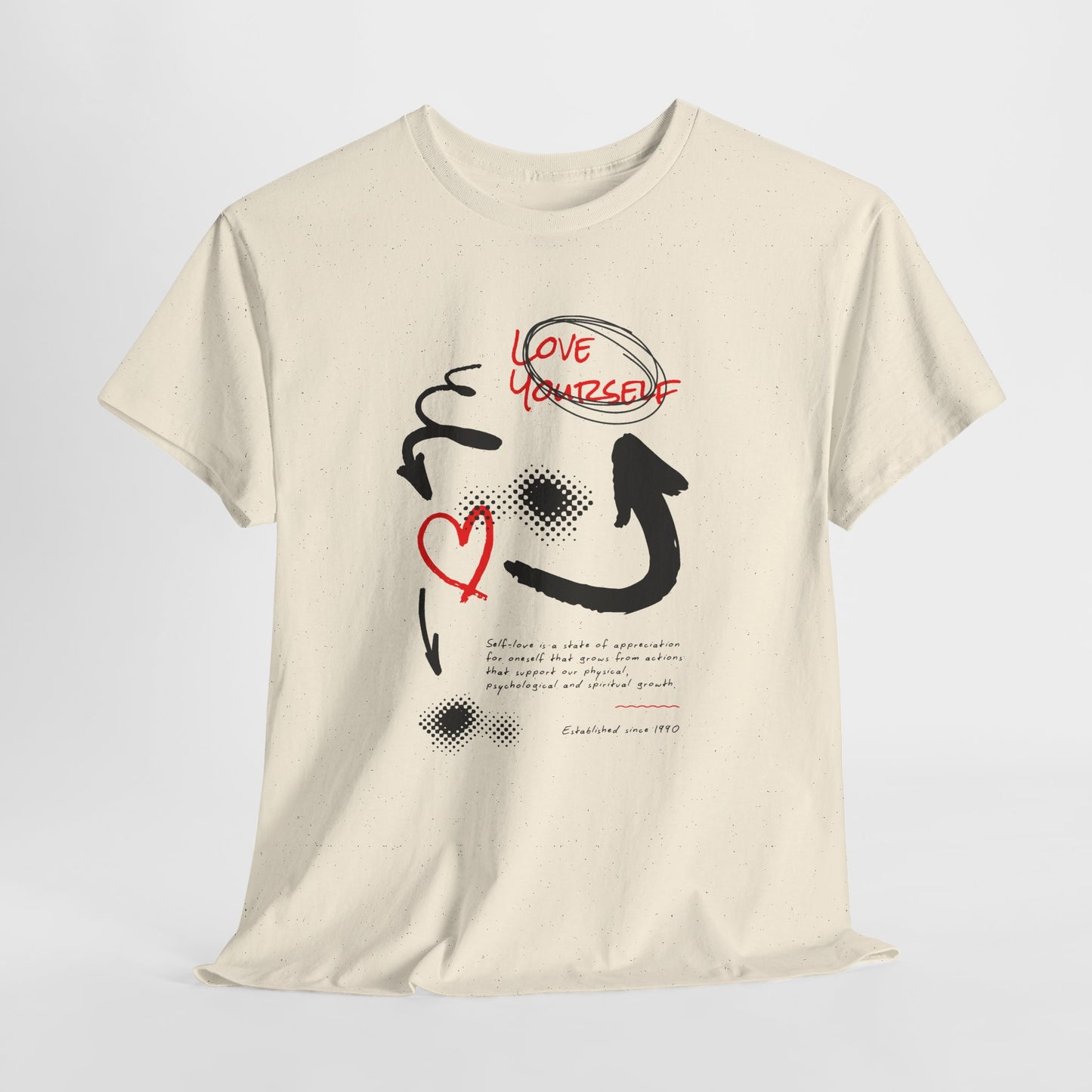 Love Yourself Graphic T-Shirt Tee, Hand Drawn Self Love Sketch Shirt, Empowering Statement Top, Gildan 5000 Self Love Gift T-Shirt