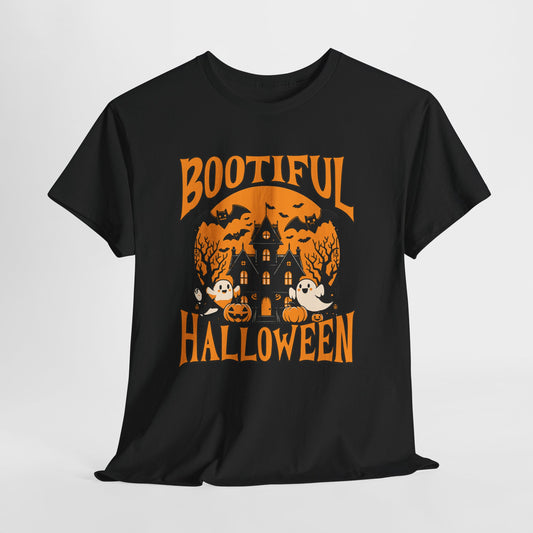 Bootiful Halloween T-Shirt, Haunted House Graphic Tee, Cute Ghost Streetwear Shirt, Spooky Season Aesthetic Gift