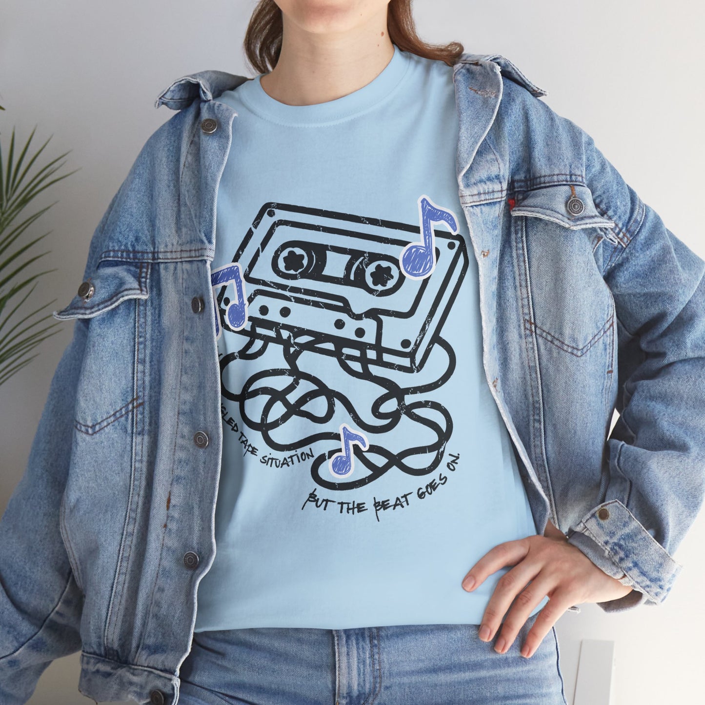Tangled Tape Situation T-Shirt, Retro Cassette Graphic Tee, 90s Music Streetwear Shirt, Nostalgic Aesthetic Gift