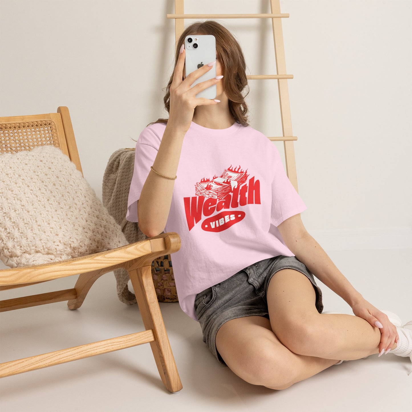 Wealth Vibes Graphic T-Shirt Tee, Bold Money Stack Streetwear Shirt, Hustle Statement Top, Gildan 5000 Money Gift Tee
