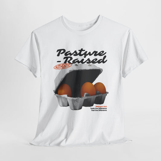 Pasture Raised Eggs Graphic T-Shirt Tee, Retro Halftone Wellness Shirt, Farmers Market Statement Top, Gildan 5000 Foodie Gift Tee
