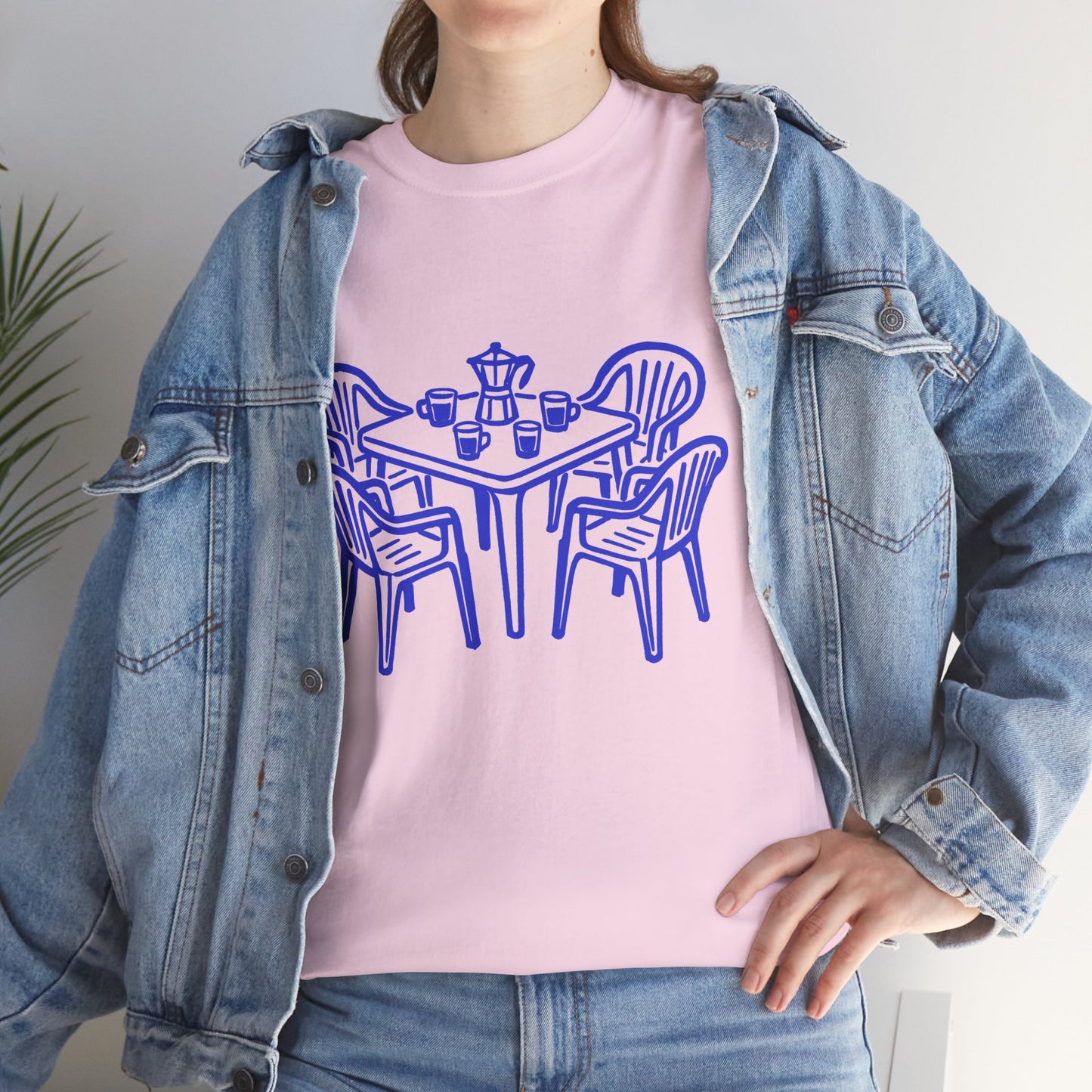 Coffee Table Line Art Graphic T-Shirt Tee, Retro Hand Drawn Shirt, Cozy Cafe Statement Top, Gildan 5000 Coffee Gift Tee