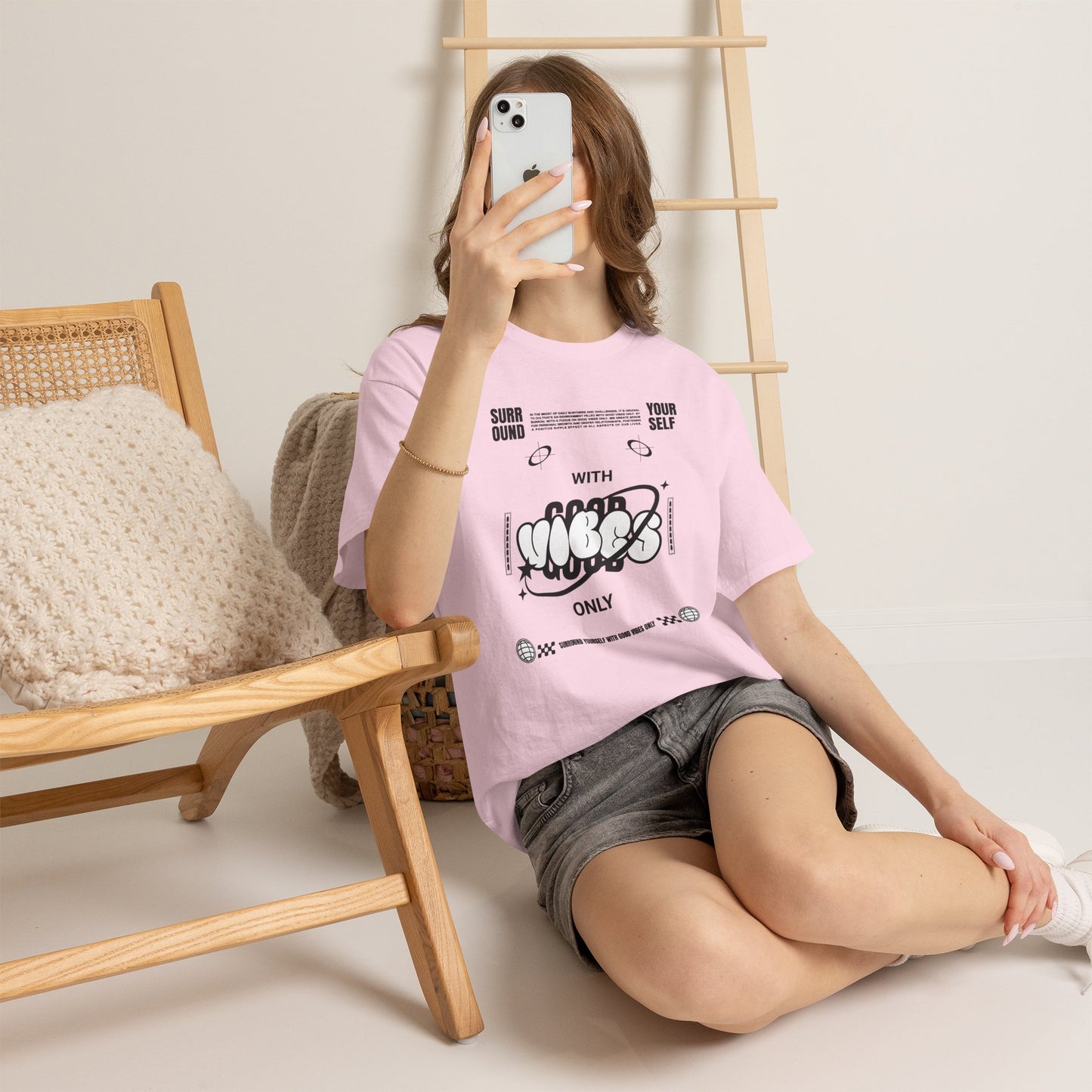 Good Vibes Bubble Letter Graphic T-Shirt Tee, Retro Bold Pop Art Shirt, Trendy Positive Statement Top, Gildan 5000 Good Vibes Gift Tee