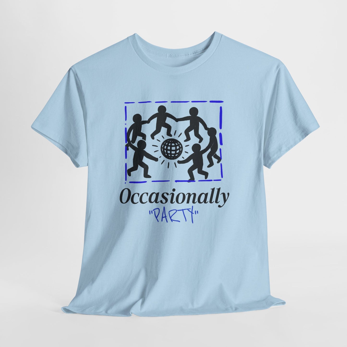 Occasionally Party Graphic T-Shirt Tee, Funny Sarcastic Dancing Shirt, Introvert Statement Top, Gildan 5000 Sarcastic Gift Tee