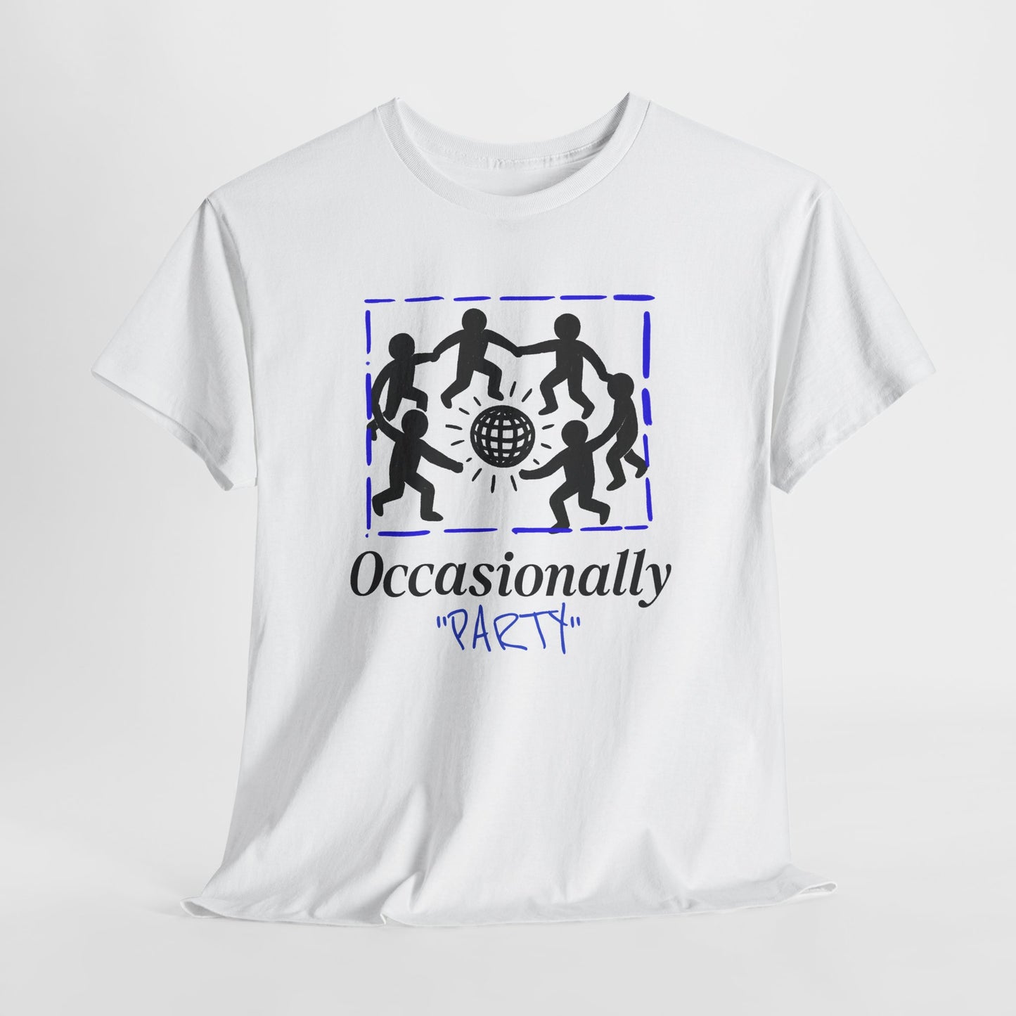 Occasionally Party Graphic T-Shirt Tee, Funny Sarcastic Dancing Shirt, Introvert Statement Top, Gildan 5000 Sarcastic Gift Tee