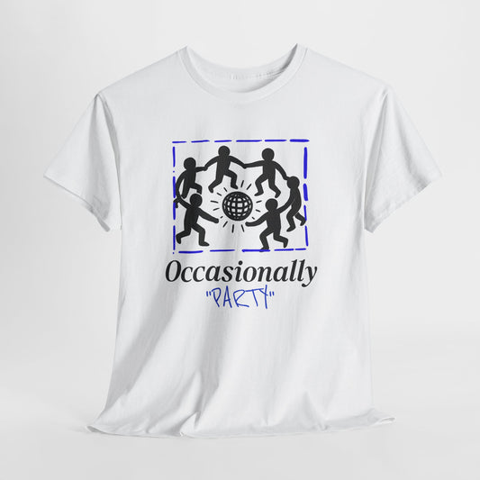 Occasionally Party Graphic T-Shirt Tee, Funny Sarcastic Dancing Shirt, Introvert Statement Top, Gildan 5000 Sarcastic Gift Tee