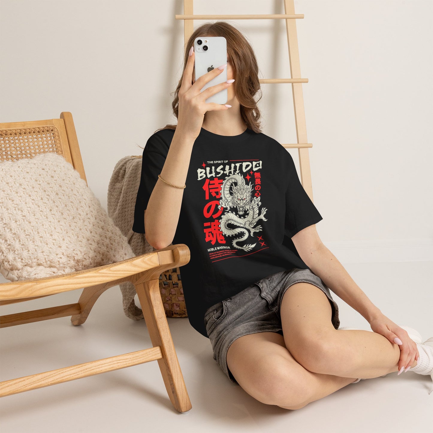 Samurai Spirit T-Shirt, Bushido Dragon Graphic Tee, Japanese Streetwear Shirt, Irezumi Aesthetic Gift