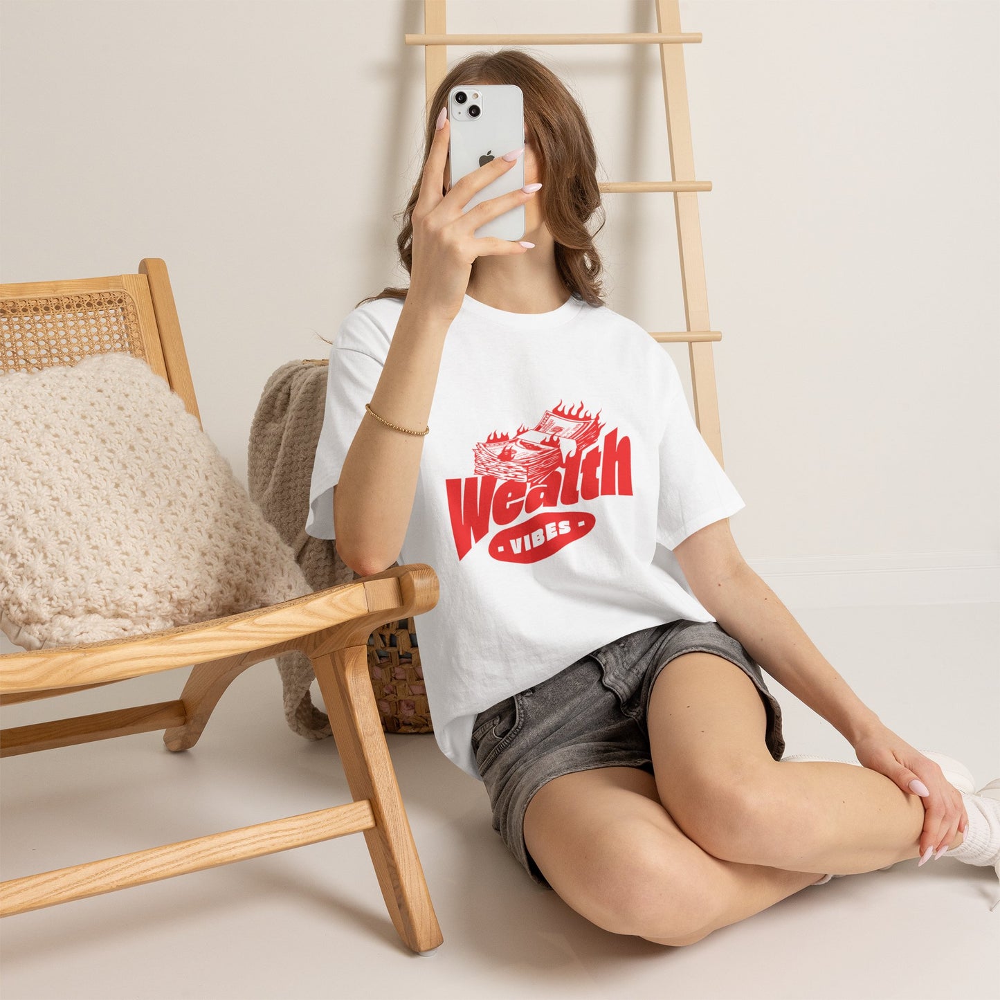 Wealth Vibes Graphic T-Shirt Tee, Bold Money Stack Streetwear Shirt, Hustle Statement Top, Gildan 5000 Money Gift Tee