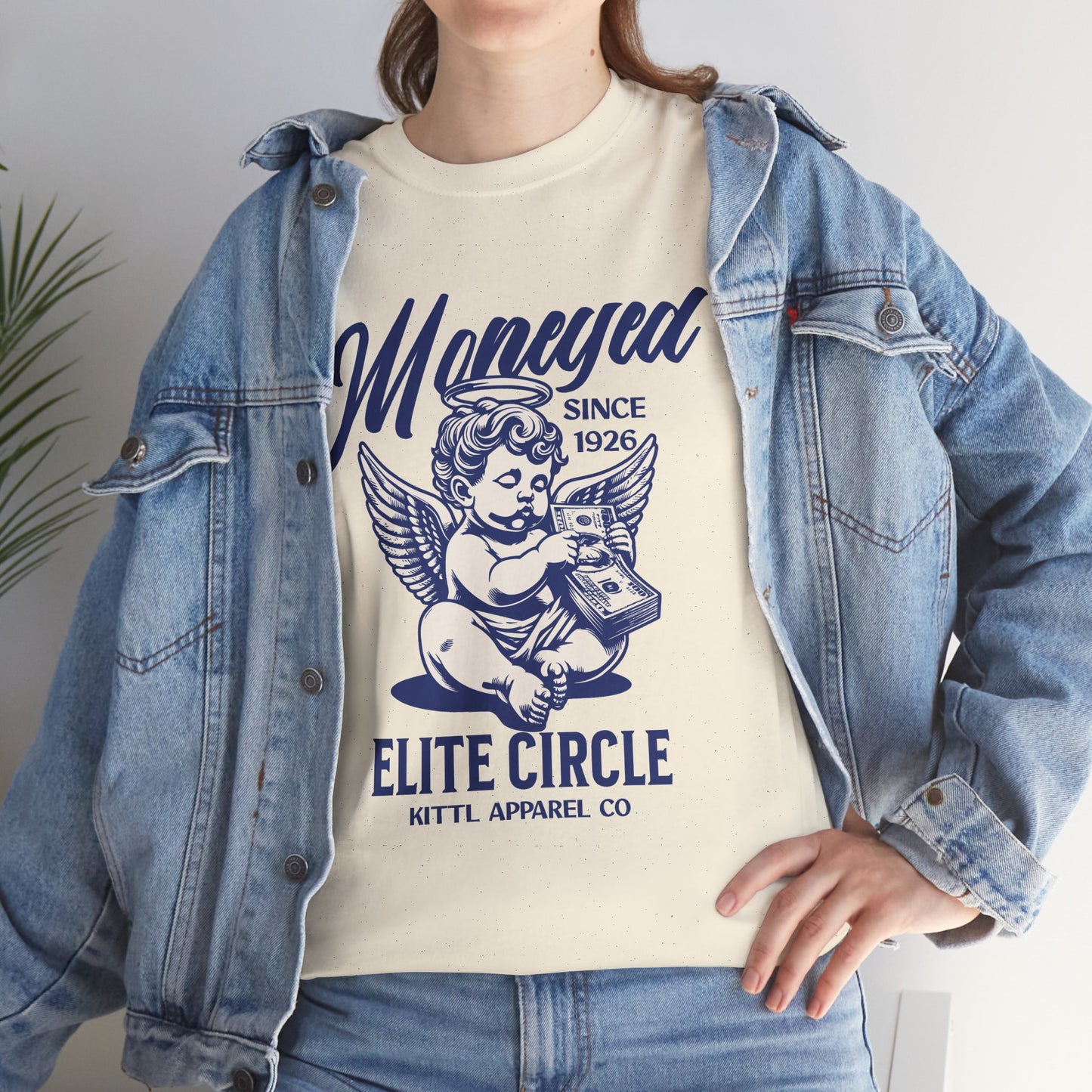 Moneyed Cherub T-Shirt, Vintage Angel Cash Graphic Tee, Elite Circle Streetwear Shirt, Old Money Aesthetic Gift