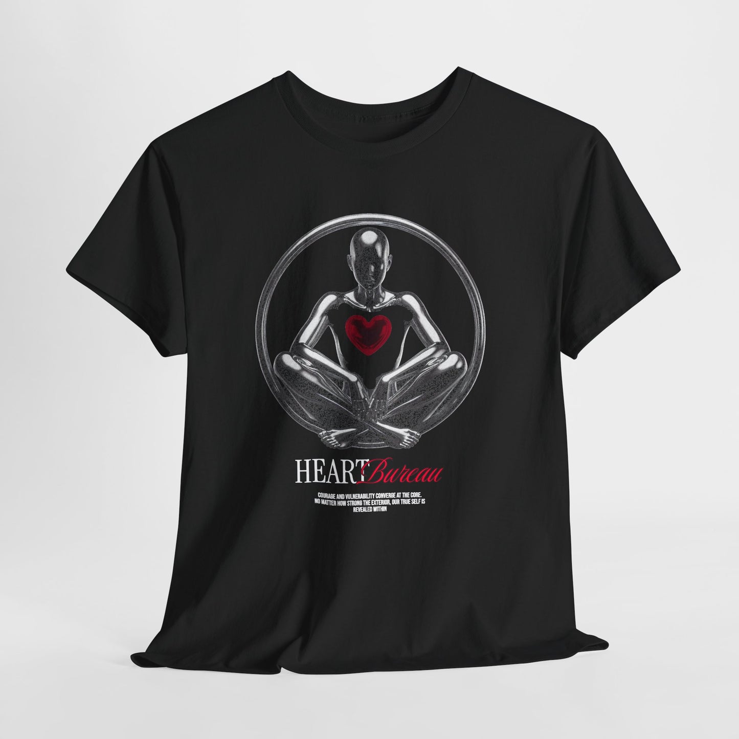 Bureau Anatomical Heart T-Shirt, Meditation Skeleton Graphic Tee, Dark Streetwear Shirt, Emotional Aesthetic Gift