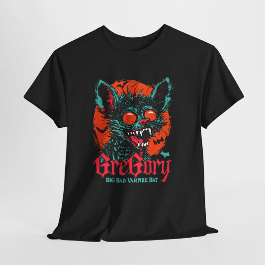 Vampire Bat Graphic T-Shirt, Gregory Halloween Horror Tee, Retro Monster Streetwear Shirt, Spooky Season Gift