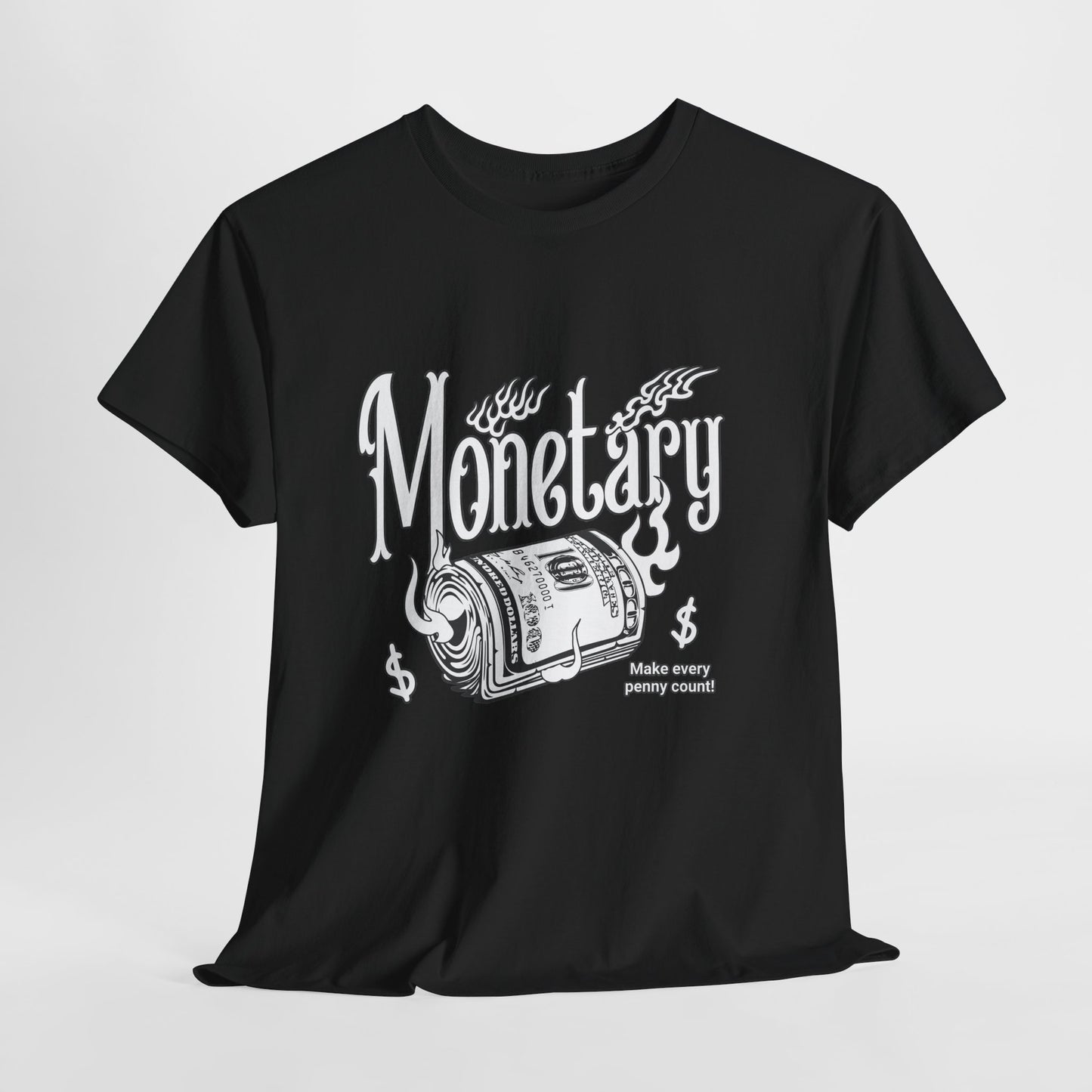 Money Roll T-Shirt, Monetary Flame Graphic Tee, Cash Streetwear Shirt, Hustle Culture Gift