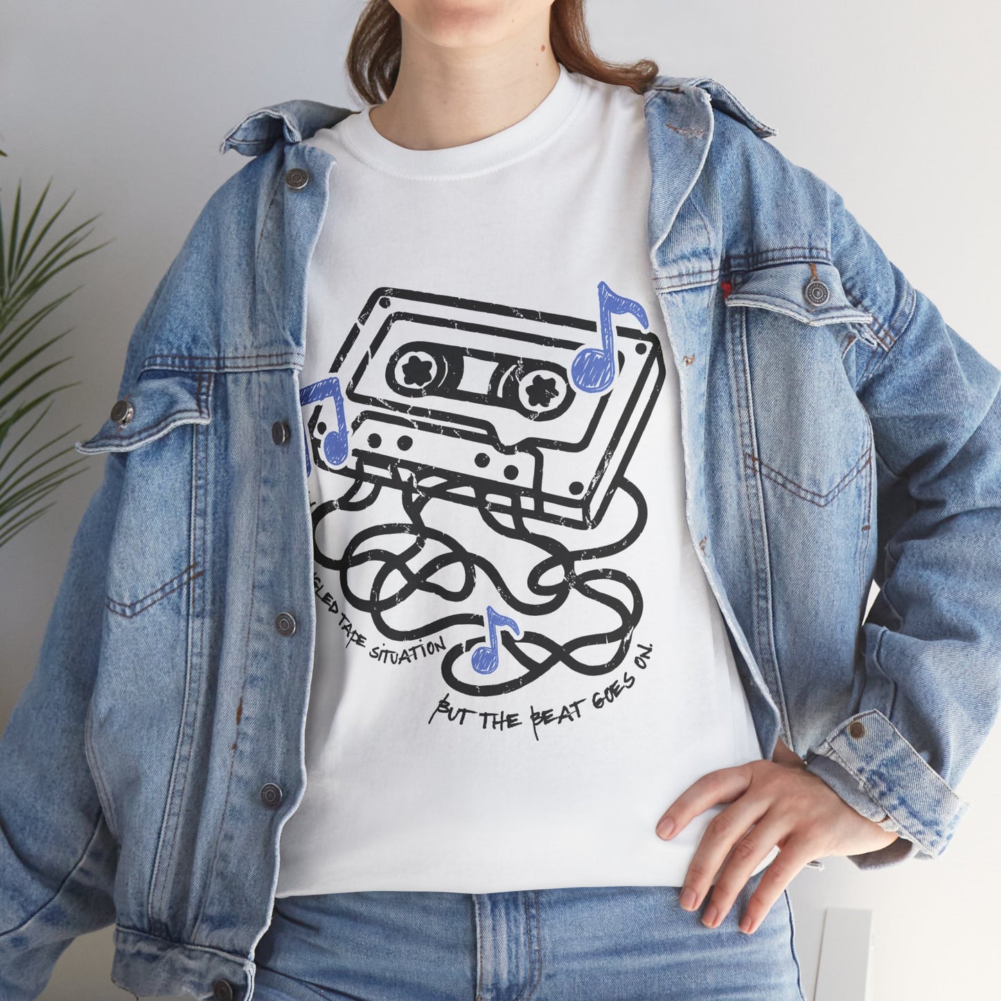 Tangled Tape Situation T-Shirt, Retro Cassette Graphic Tee, 90s Music Streetwear Shirt, Nostalgic Aesthetic Gift