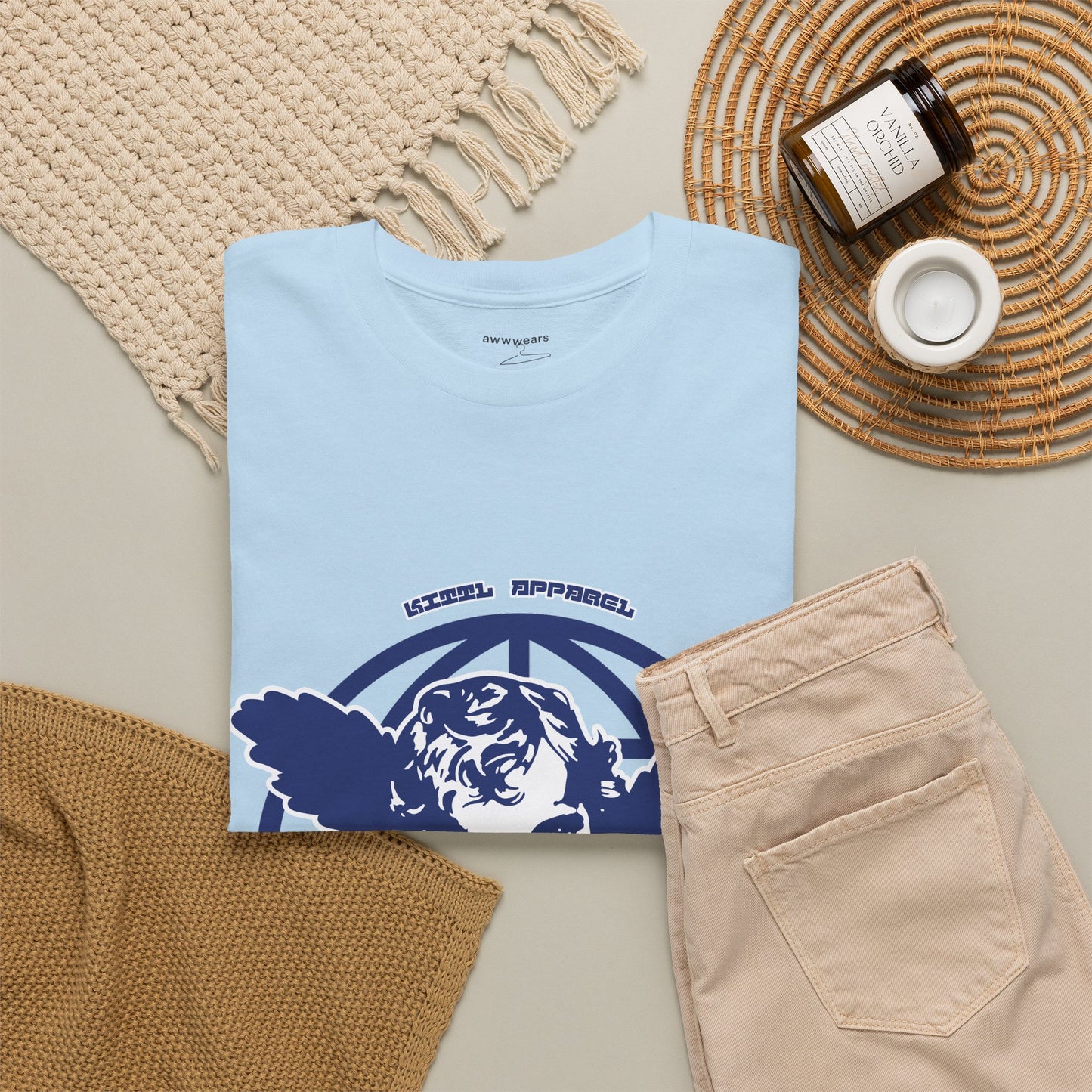 Cherub Angel T-Shirt, Vintage Globe Badge Graphic Tee, Streetwear Emblem Shirt, Classical Art Aesthetic Gift