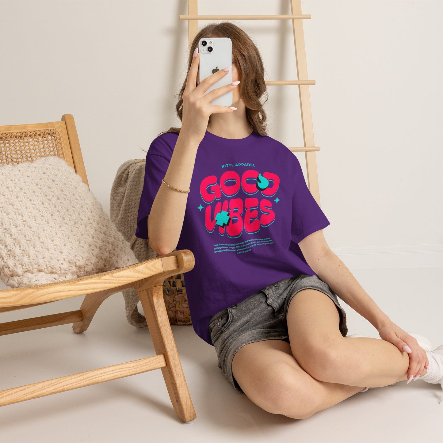 Good Vibes Only Graffiti Graphic T-Shirt Tee, Bold Streetwear Bubble Shirt, Trendy Urban Statement Top, Gildan 5000 Vibes Gift Tee